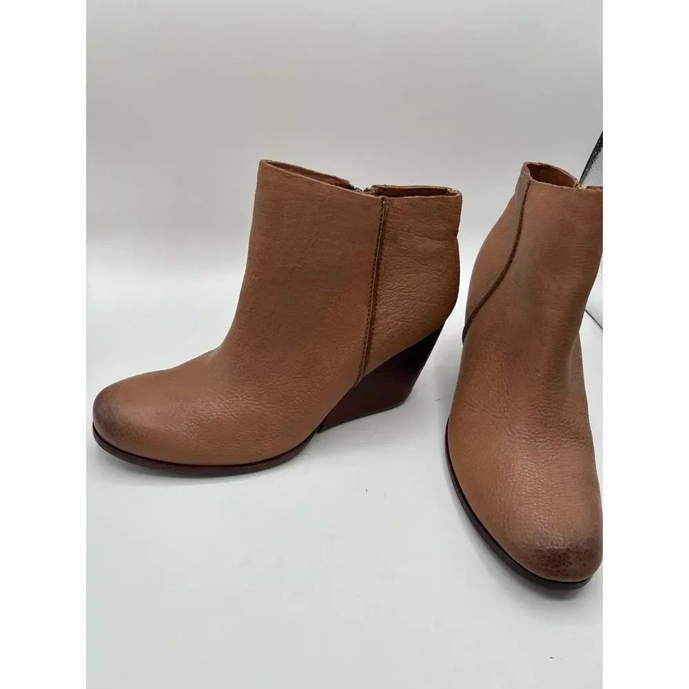 Kork Ease Women's Natalya Wedge Bootie Natural Brown Tan Camel Leather Sz 9.5 - Picture 7 of 13